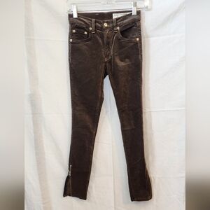 rag & bone Olive Velvet Women's Skinny Jeans